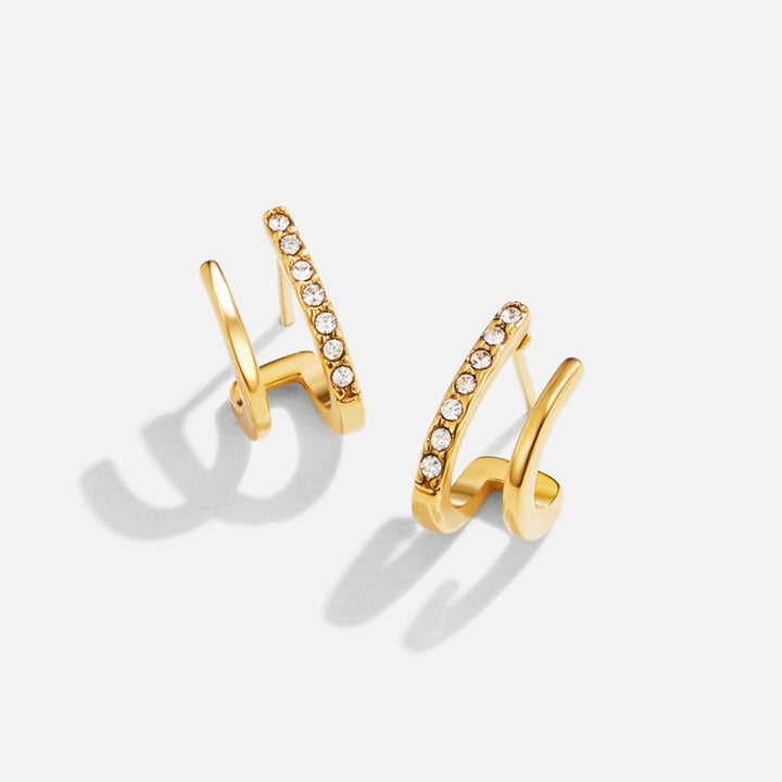 CLAW GOLD &amp; CRYSTAL EARRINGS