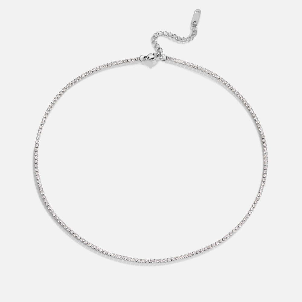 LEXI SILVER CRYSTAL NECKLACE