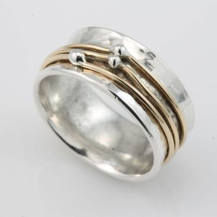 SHINE – VINTAGE GOLD LAYERED SILVER RING