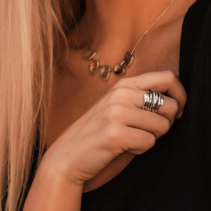 BLISS – VINTAGE THICK LAYERED SILVER RING