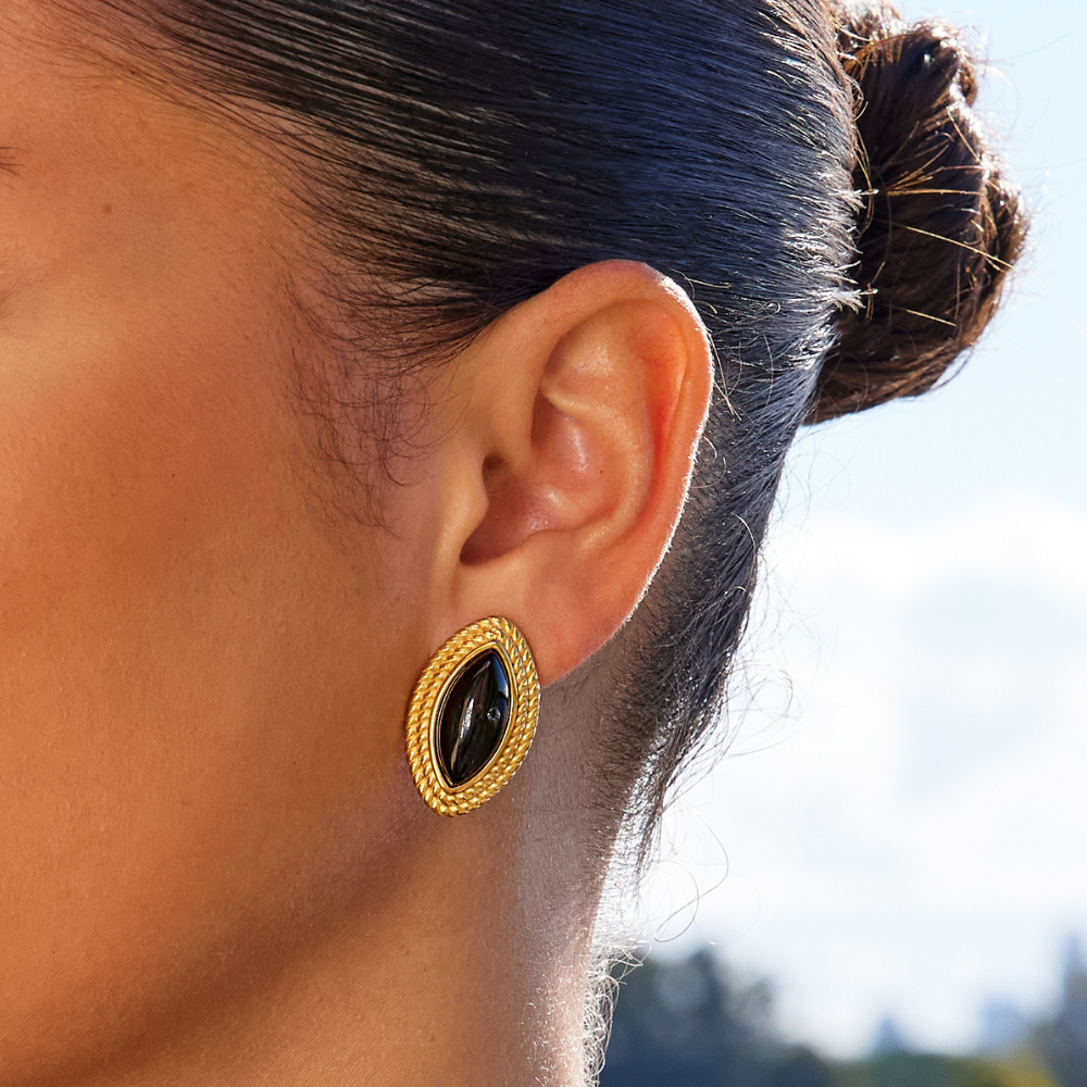 MADISON BLACK & GOLD EARRINGS