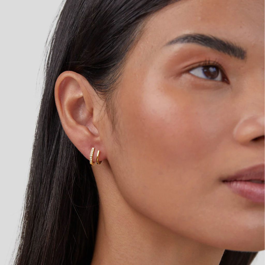 CLAW GOLD &amp; CRYSTAL EARRINGS