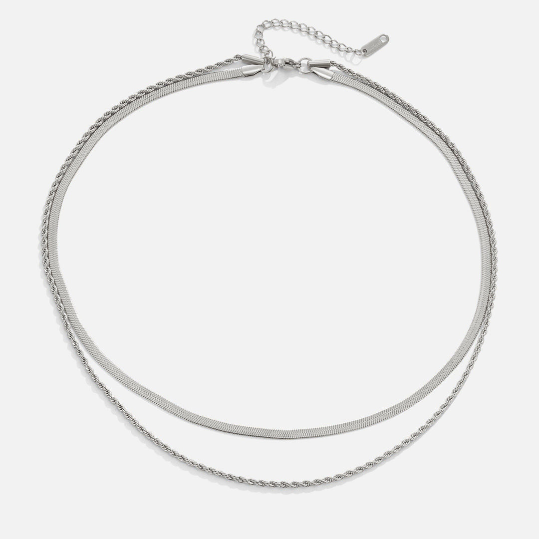 ALEXANDRA SILVER LAYERED NECKLACE