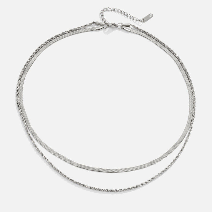 ALEXANDRA SILVER LAYERED NECKLACE