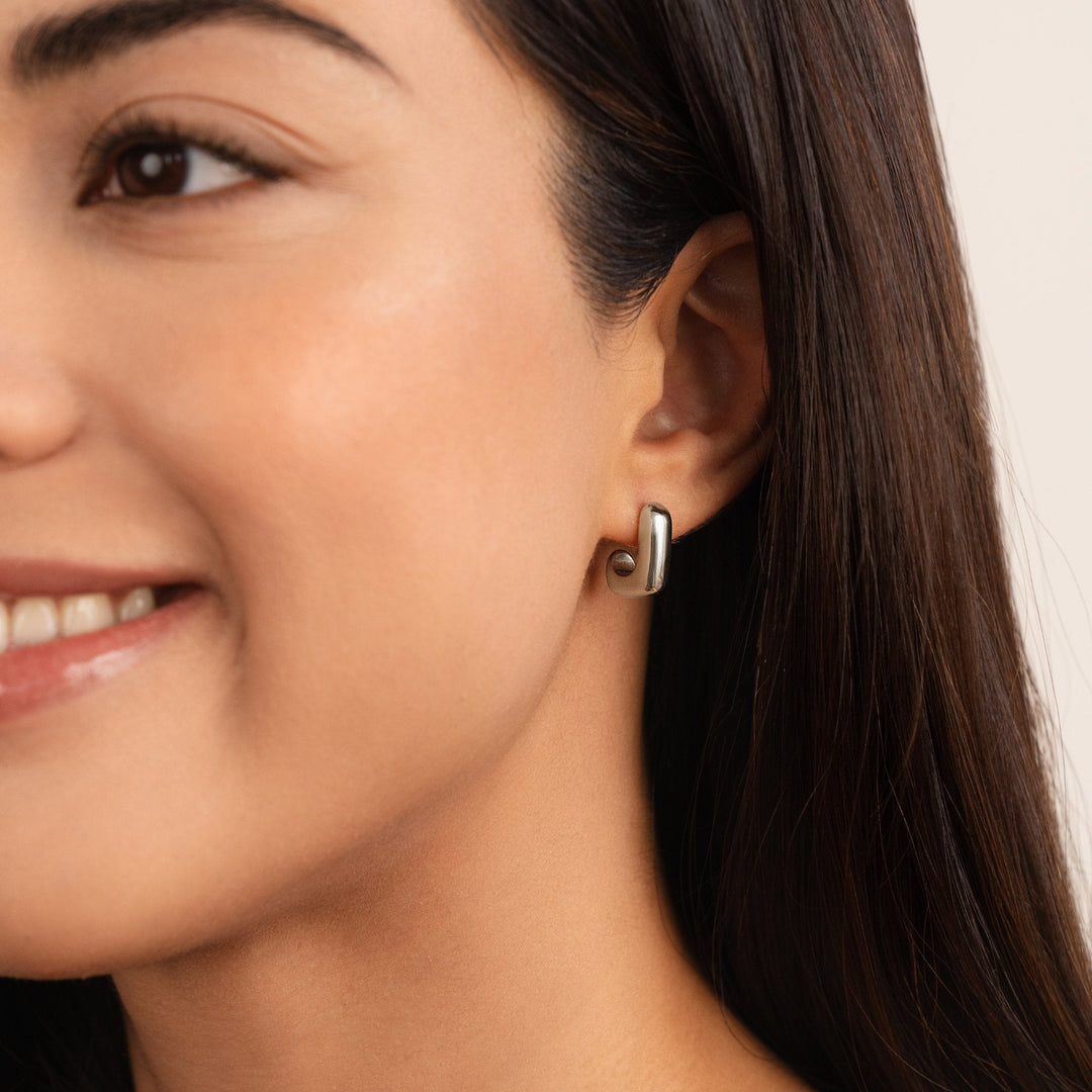 ALICE SQUARE HOOP GOLD EARRINGS