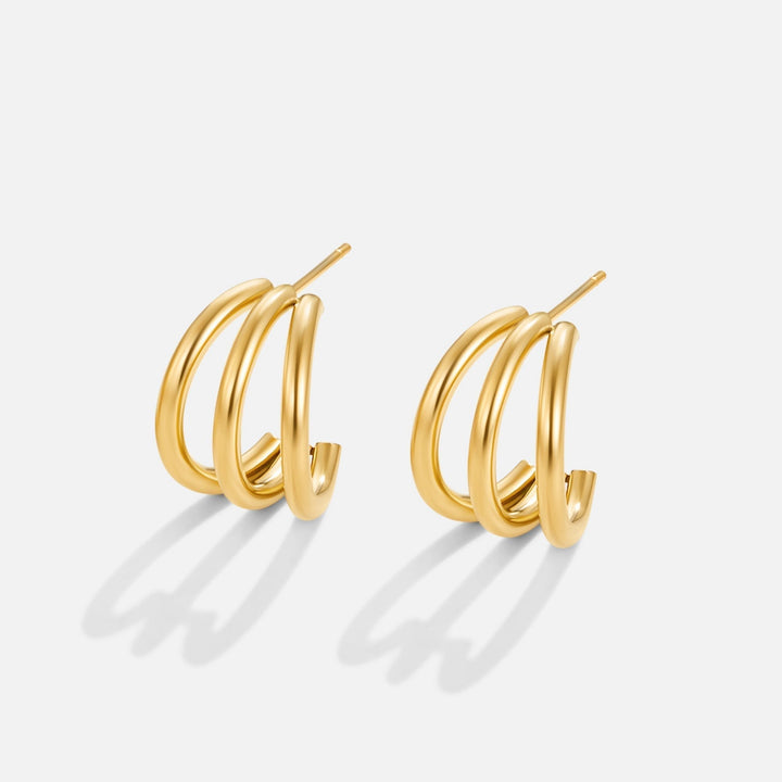 ANA TRIPLE GOLD EARRINGS