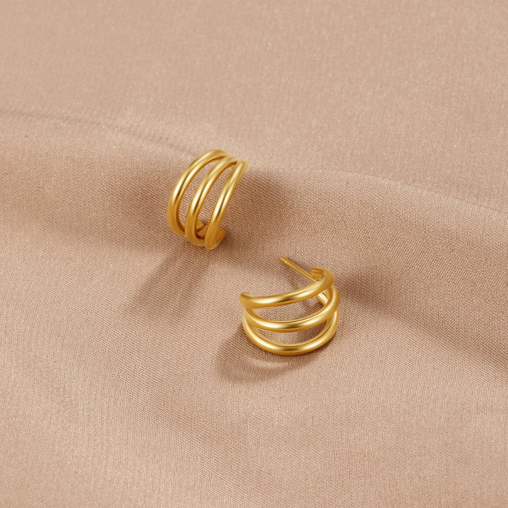 ANA TRIPLE GOLD EARRINGS