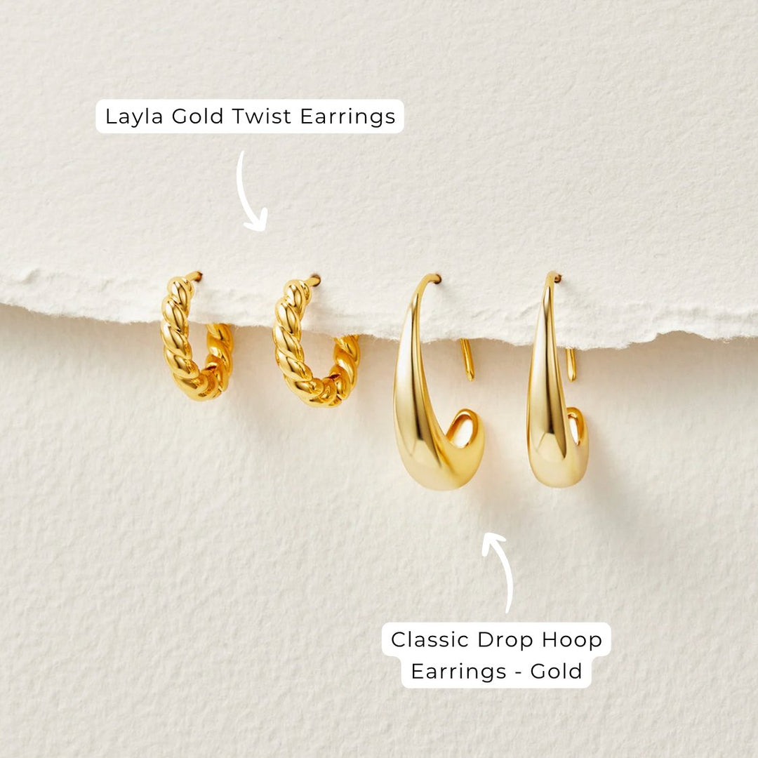 CINA DROP HOOP EARRINGS