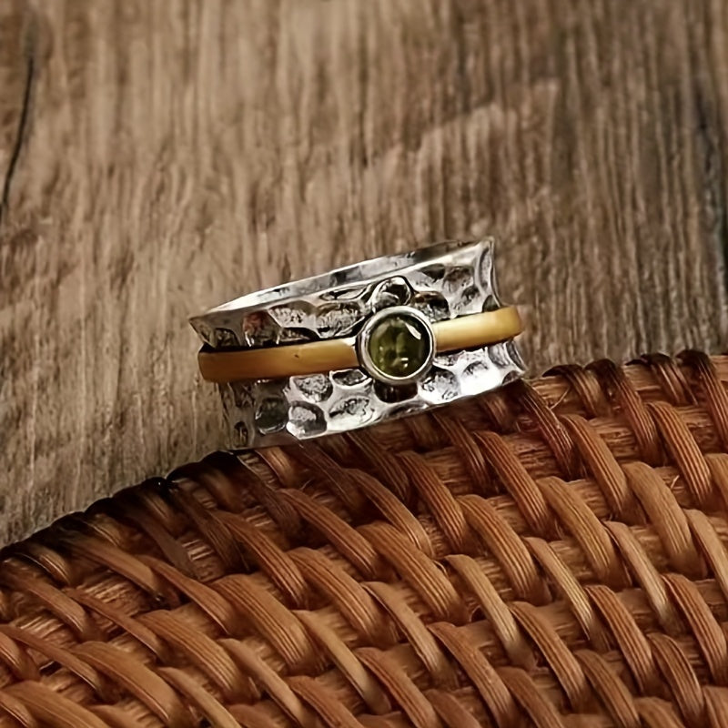 ELEGANT GREEN CUBIC ZIRCONIA RING