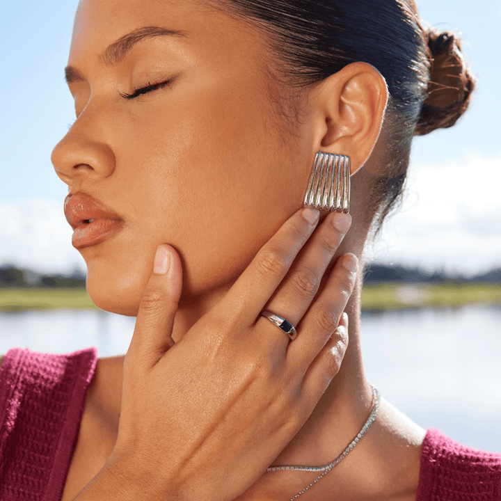 EMBER SILVER &amp; EMERALD RING