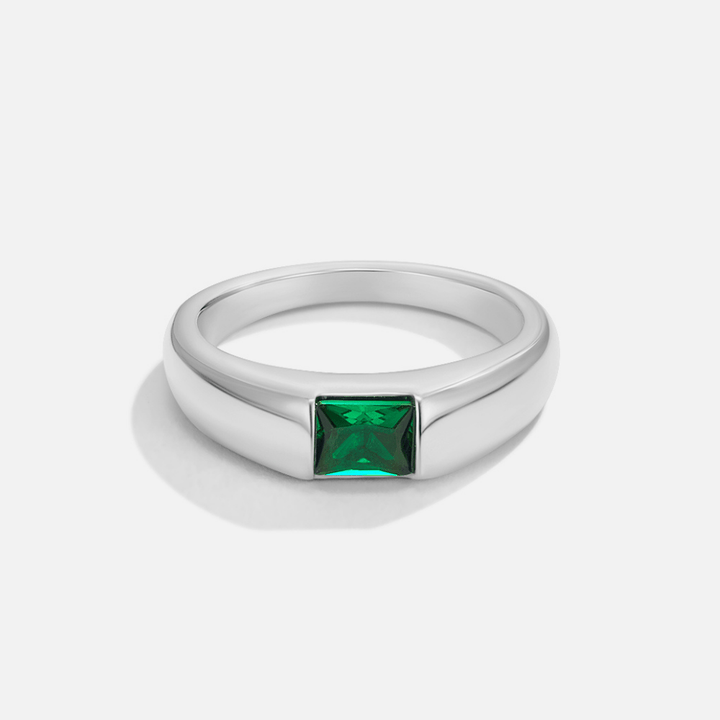 EMBER SILVER &amp; EMERALD RING