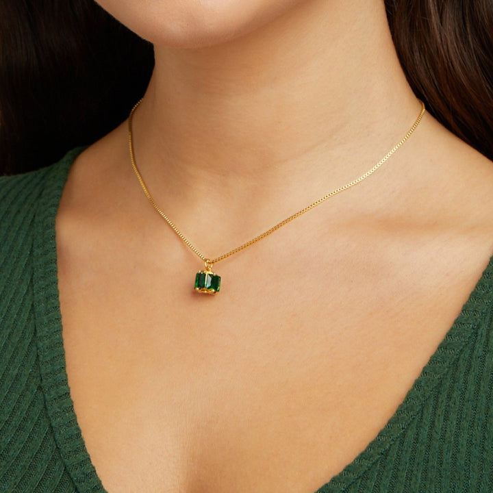 EMERALD CUBE NECKLACE
