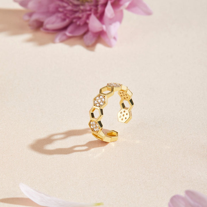 BEE – GOLD & CRYSTAL RING