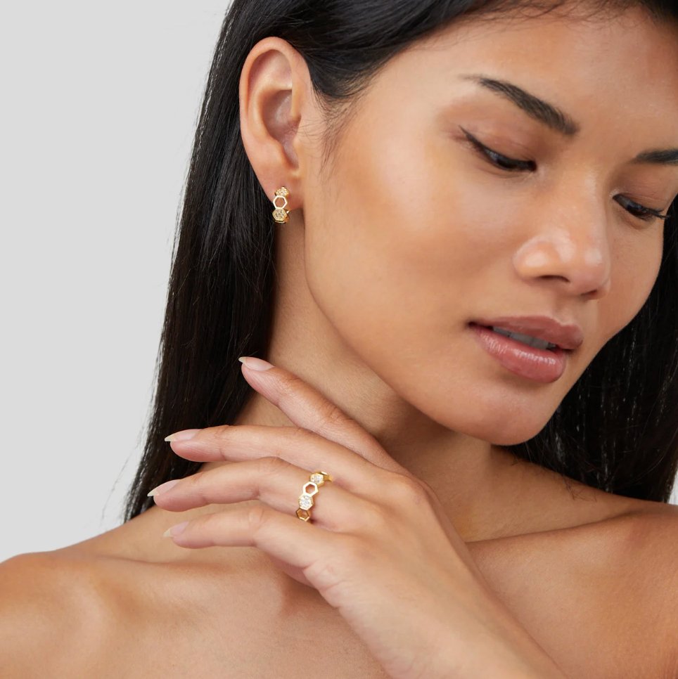 BEE – GOLD & CRYSTAL RING