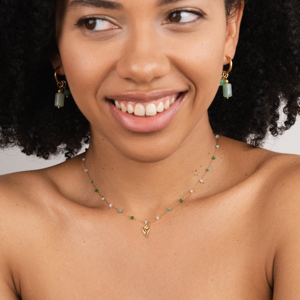 GOLDEN TULIP PEARL NECKLACE
