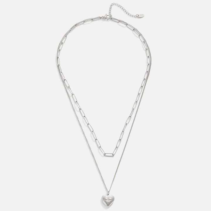 HEART &amp; PAPERCLIP NECKLACE