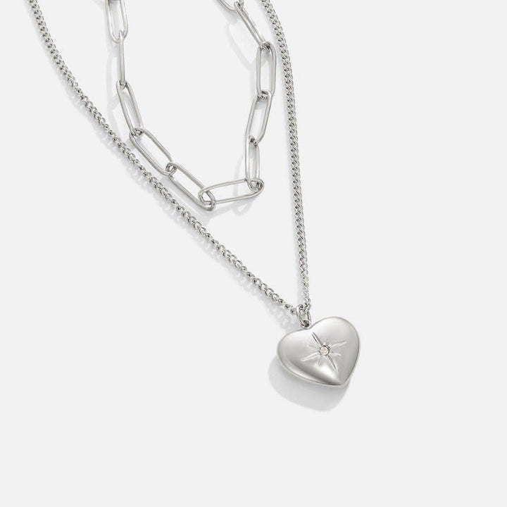 HEART &amp; PAPERCLIP NECKLACE