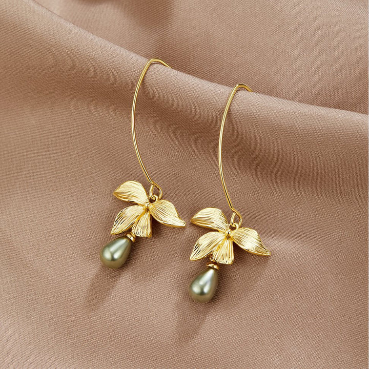JADE PEARL &amp; BLOSSOM DROP EARRINGS