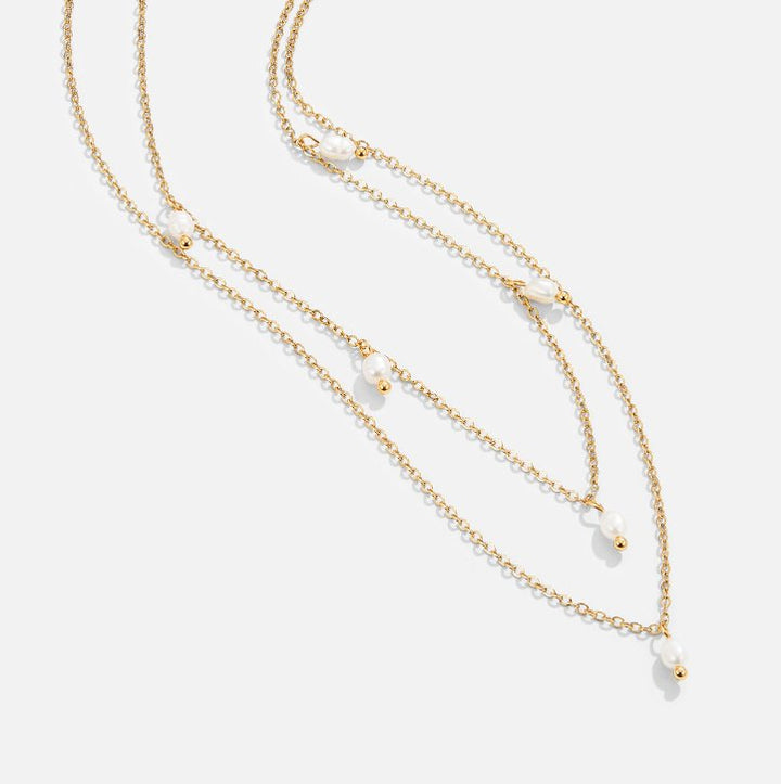 KAY PEARL DROP LAYERED NECKLACE