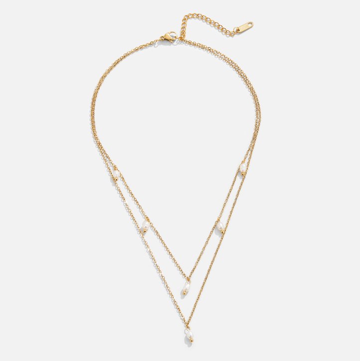 KAY PEARL DROP LAYERED NECKLACE