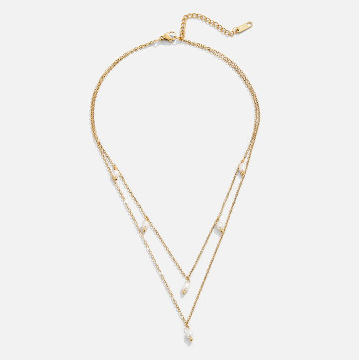 KAY PEARL DROP LAYERED NECKLACE