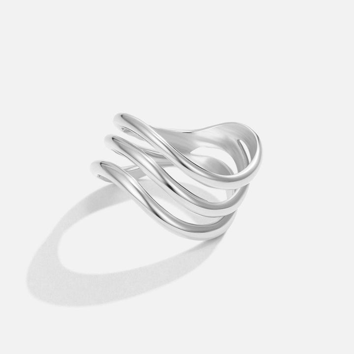 KIYA LAYERED SILVER RING