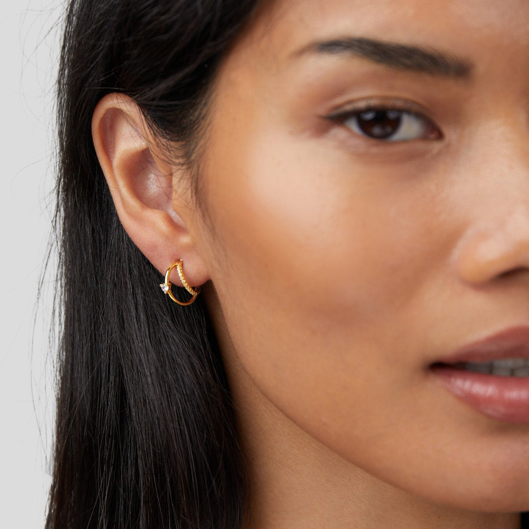 ARTIE CRYSTAL GOLD EARRINGS