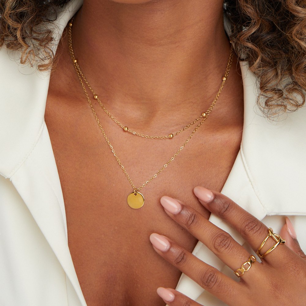STACKED PLATE NECKLACE