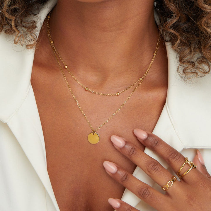 STACKED PLATE NECKLACE