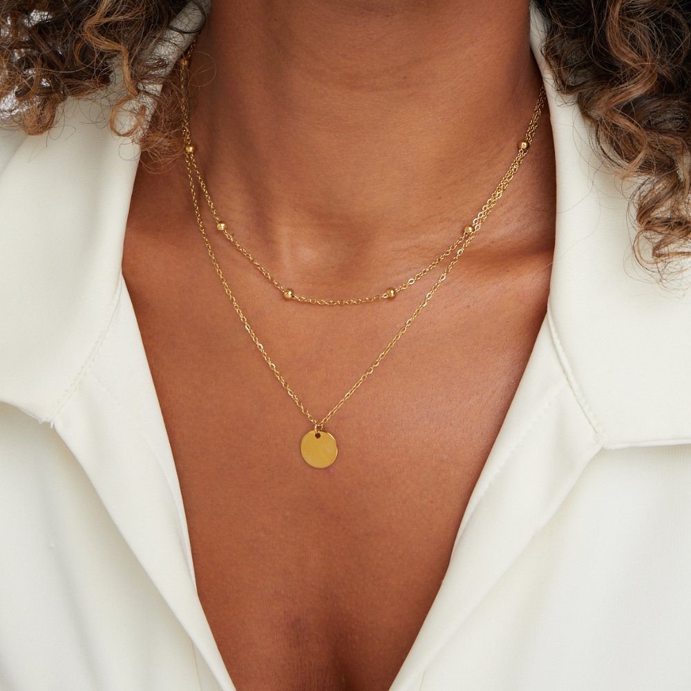 STACKED PLATE NECKLACE