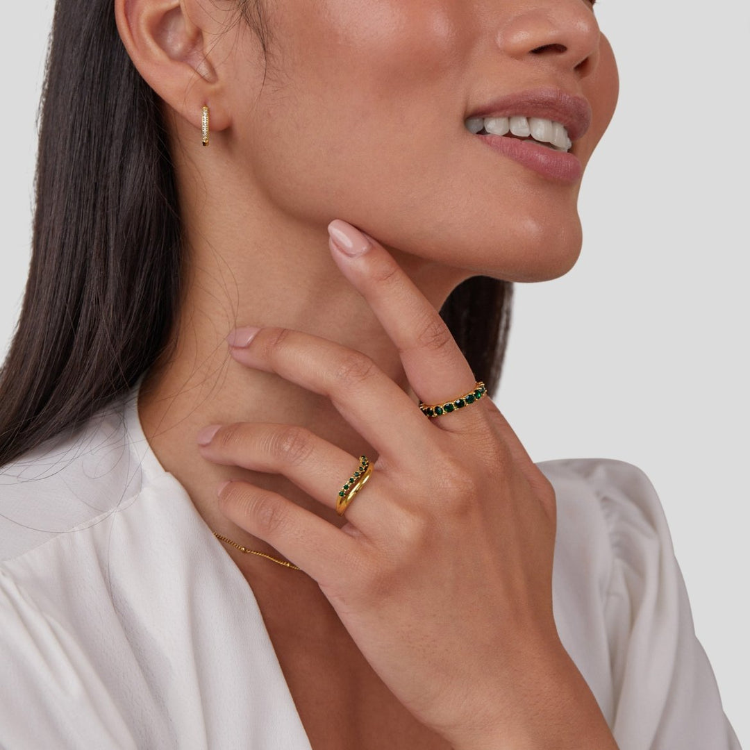 MARY – EMERALD LAYERED RING