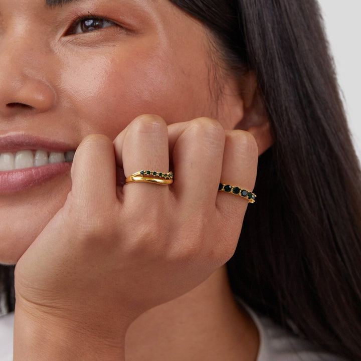 MARY – EMERALD LAYERED RING