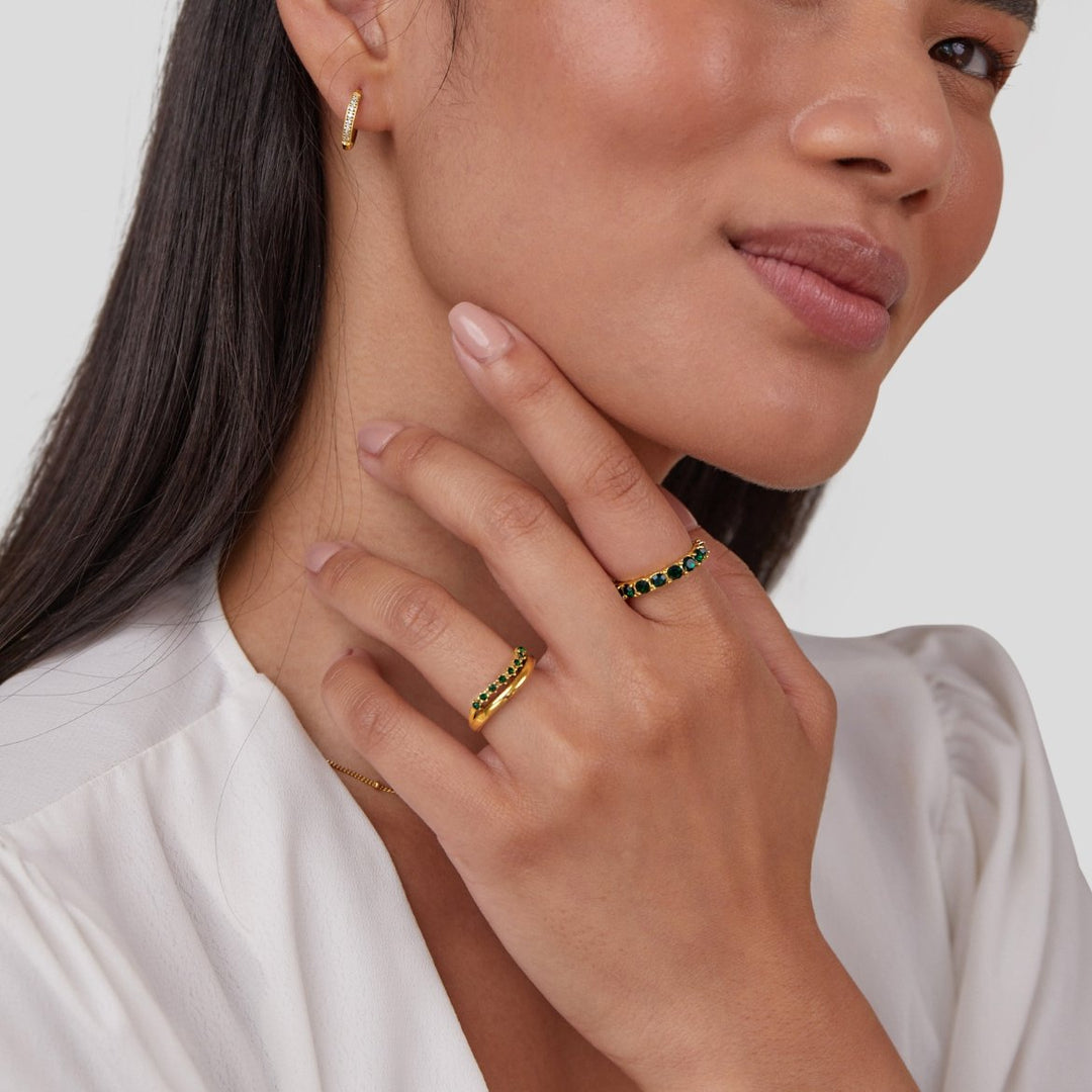 MARY – EMERALD LAYERED RING