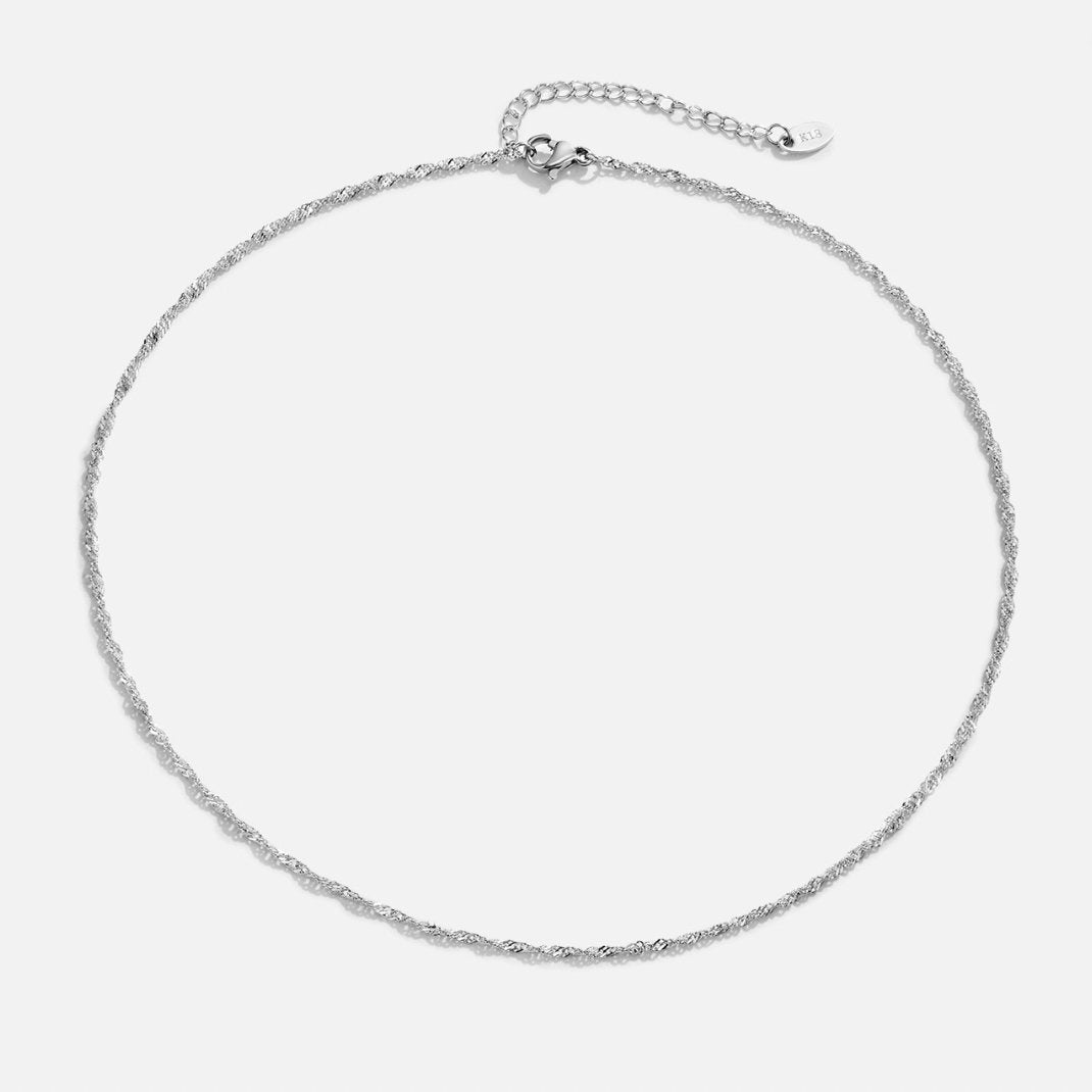 MILA TWIST SILVER CHAIN NECKLACE