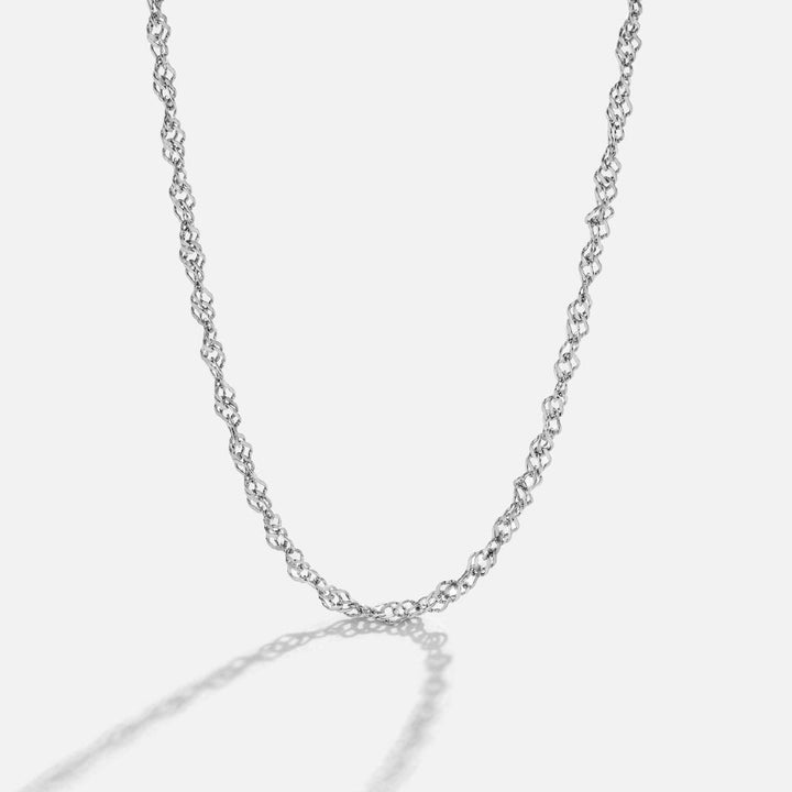 MILA TWIST SILVER CHAIN NECKLACE