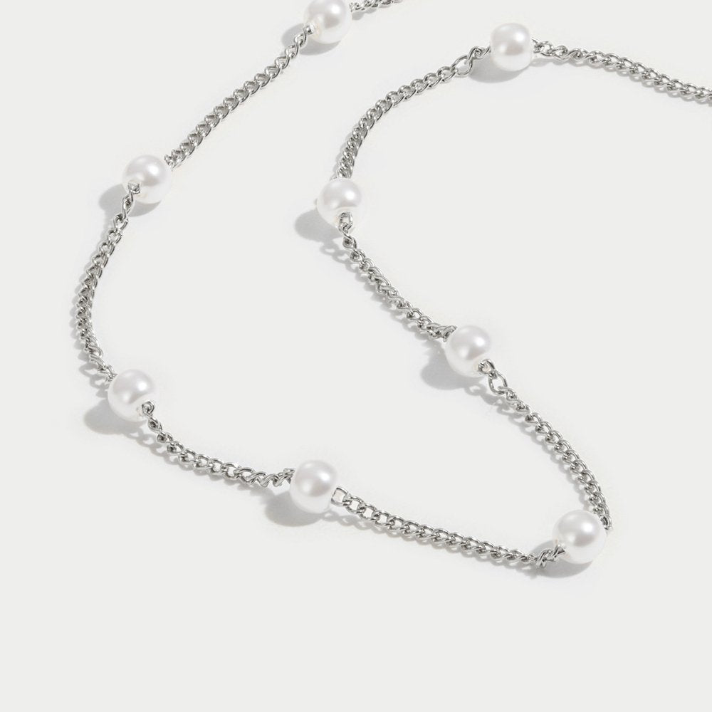 NURA PEARL 18K SILVER NECKLACE