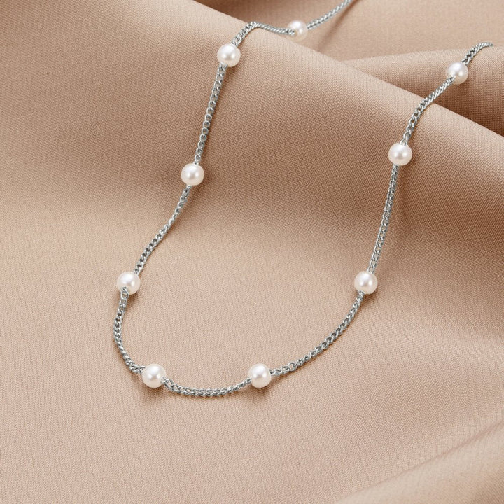 NURA PEARL 18K SILVER NECKLACE