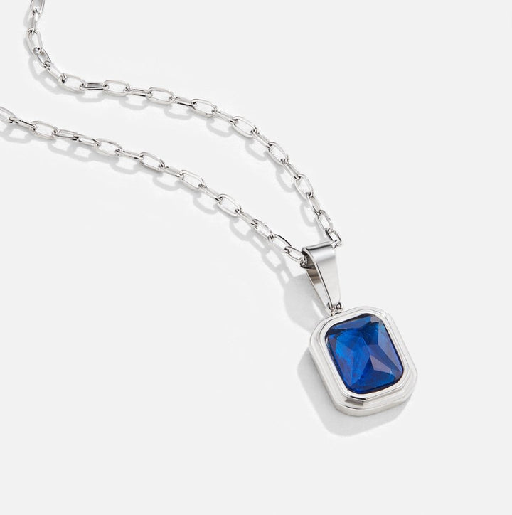 OCEAN BLUE PENDANT SILVER NECKLACE