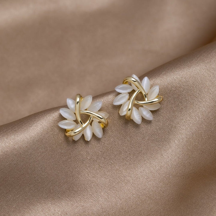 OPAL BLOSSOM GOLD EARRINGS