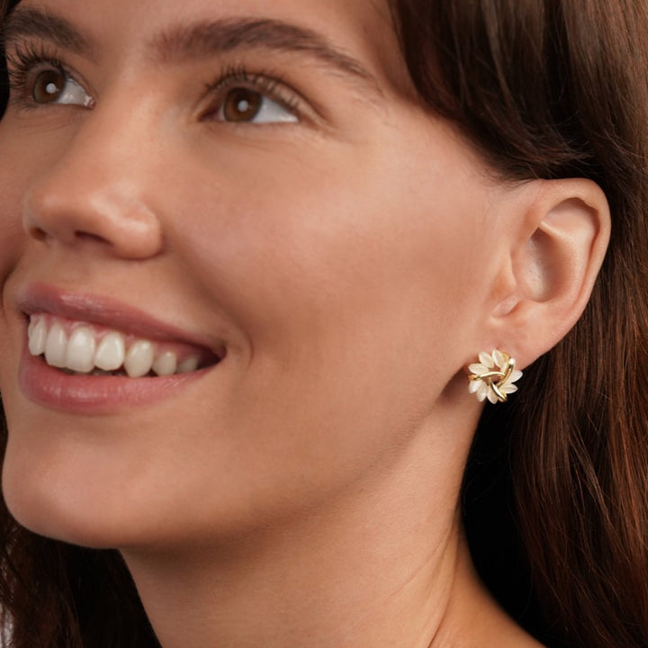 OPAL BLOSSOM GOLD EARRINGS