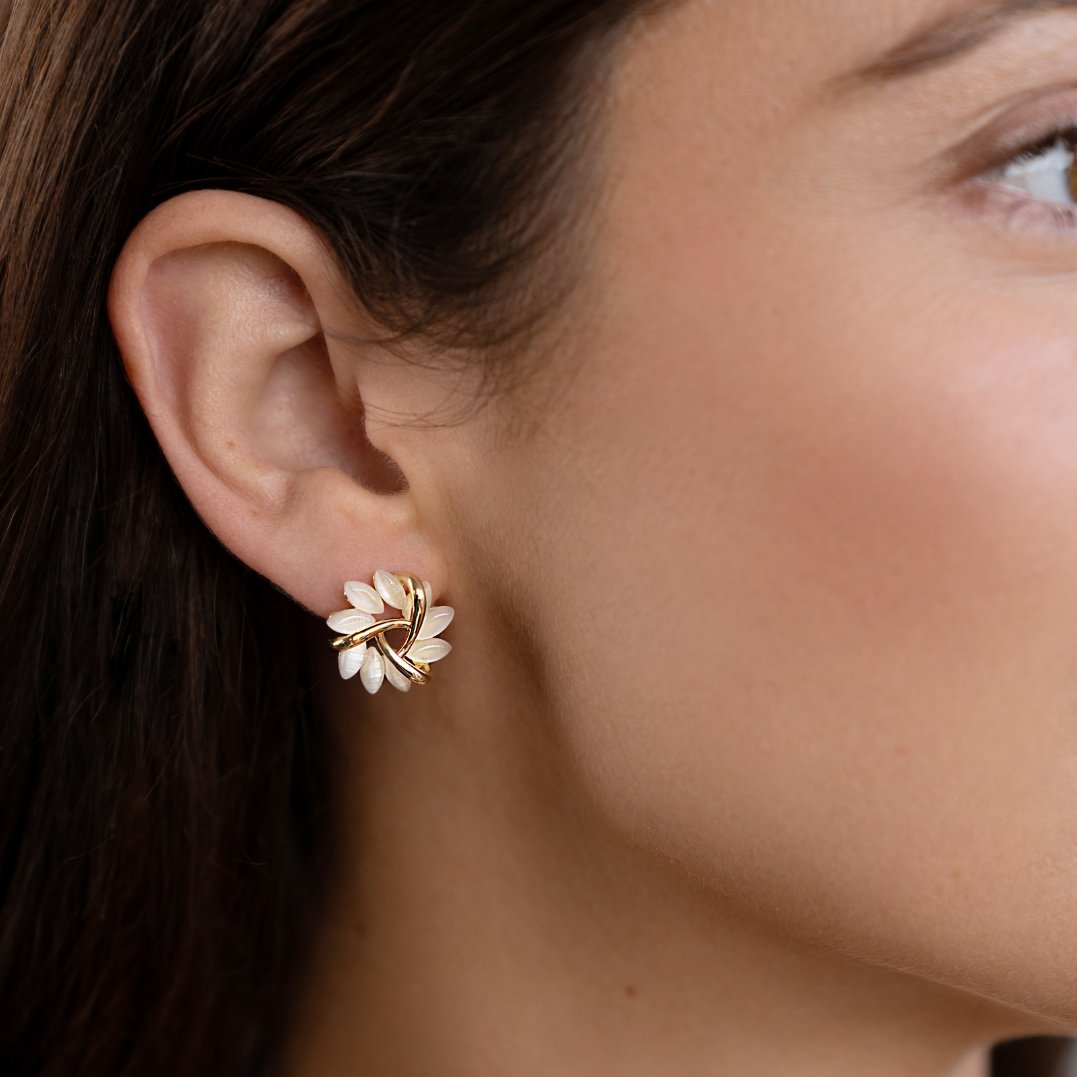 OPAL BLOSSOM GOLD EARRINGS