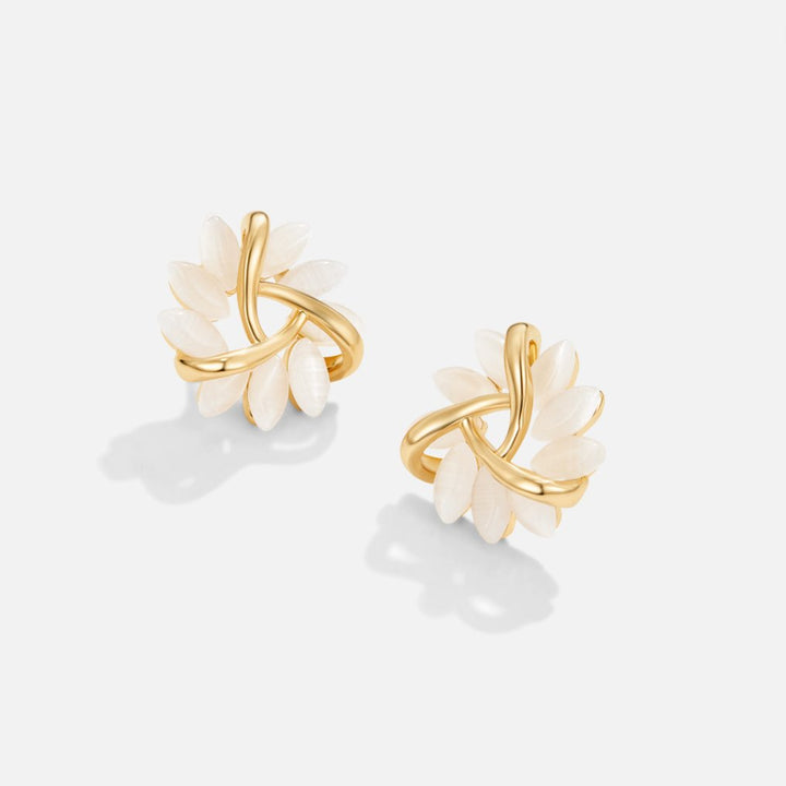 OPAL BLOSSOM GOLD EARRINGS