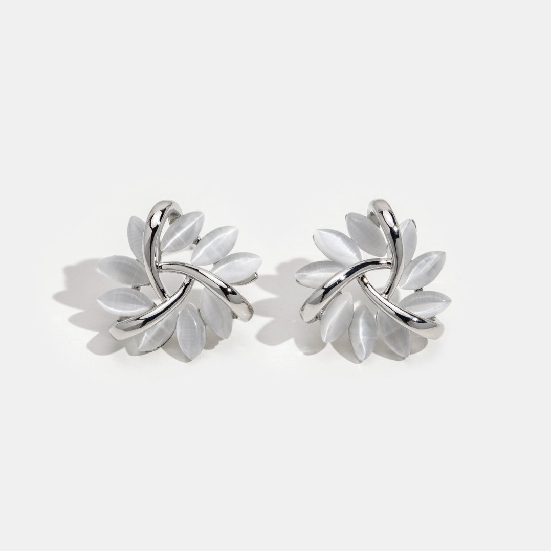 OPAL BLOSSOM SILVER EARRINGS