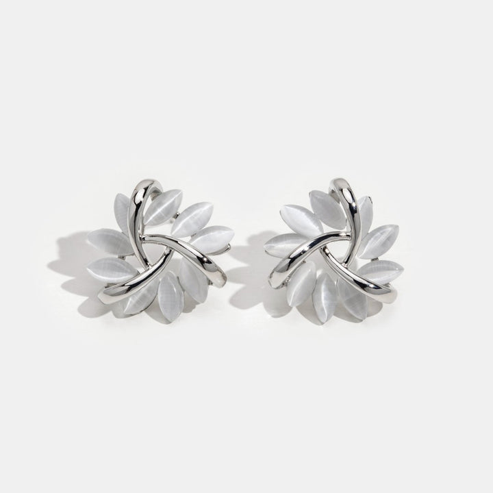OPAL BLOSSOM SILVER EARRINGS