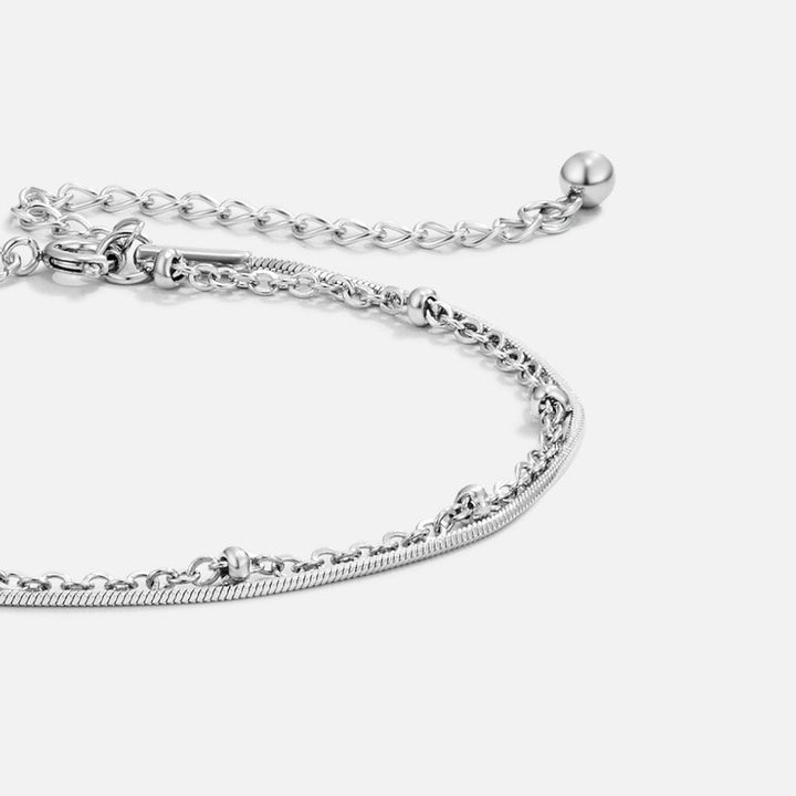 PIA SILVER LAYERED BRACELET