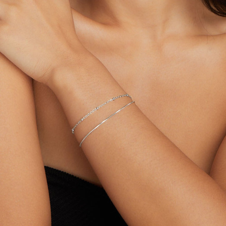 PIA SILVER LAYERED BRACELET