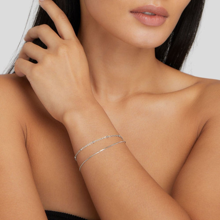 PIA SILVER LAYERED BRACELET