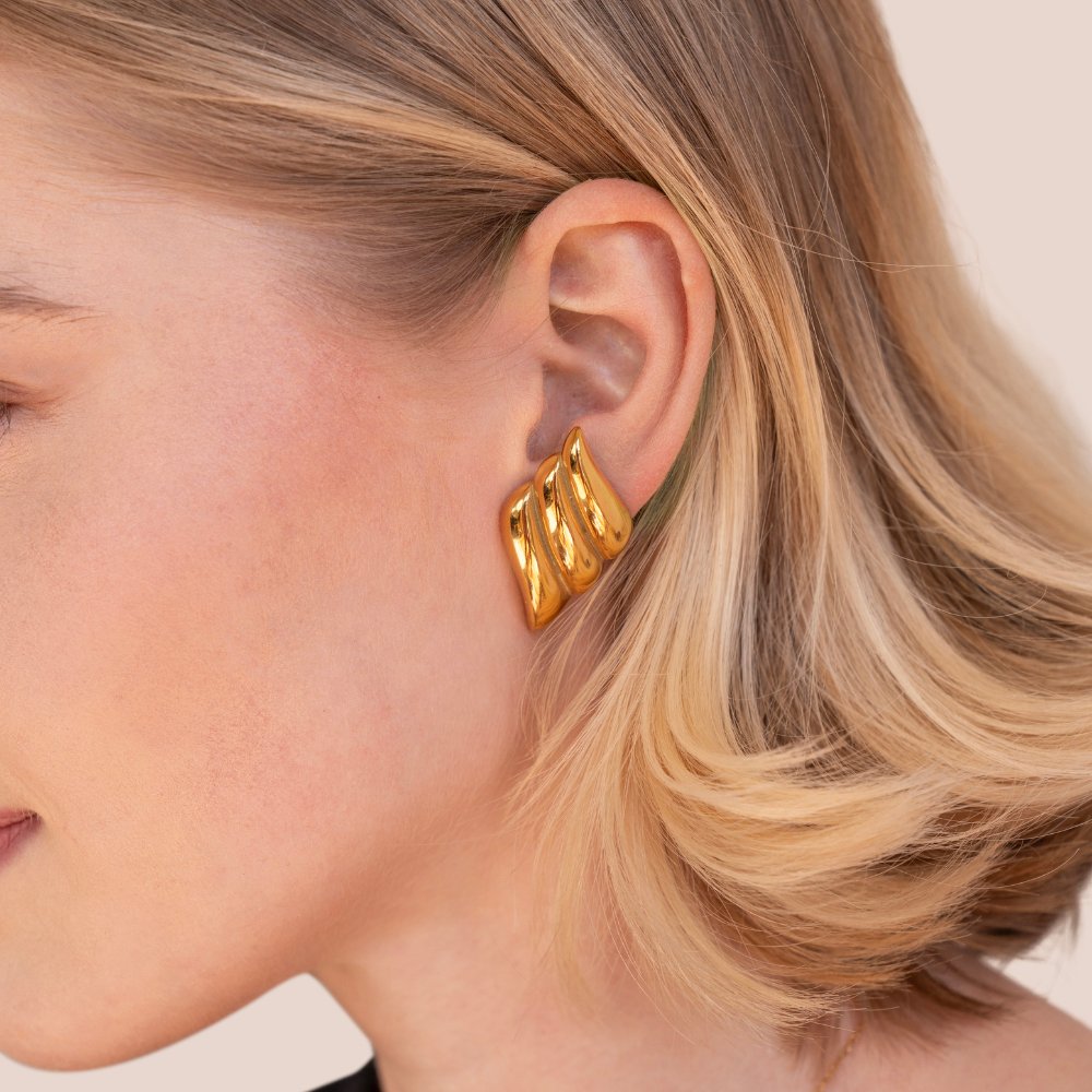 RENE – CHUNKY GOLD EARRINGS