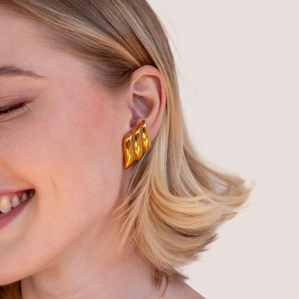 RENE – CHUNKY GOLD EARRINGS
