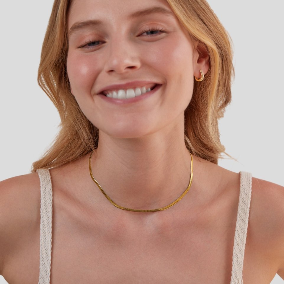 SNAKE CHAIN GOLD NECKLACE